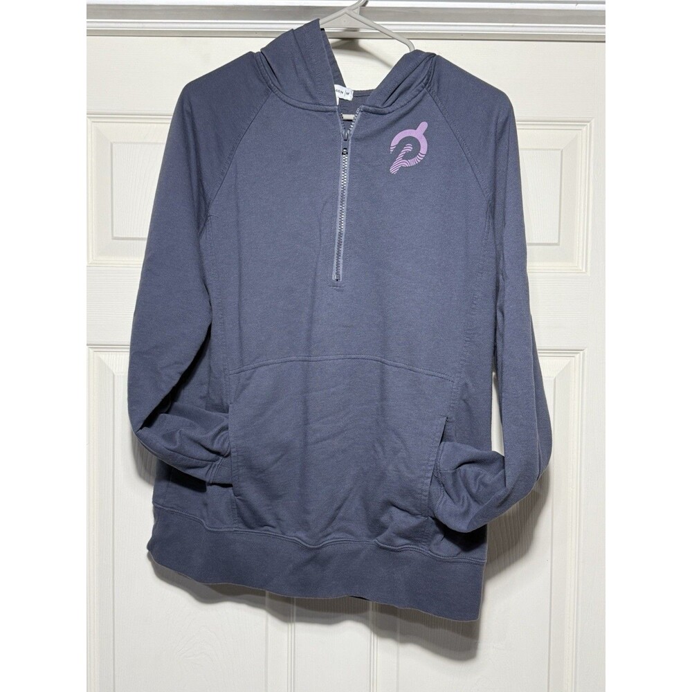 Peloton Women's Quarter Zip Jacket Blue Hoodie Size M Comfort Sweater Comfort
